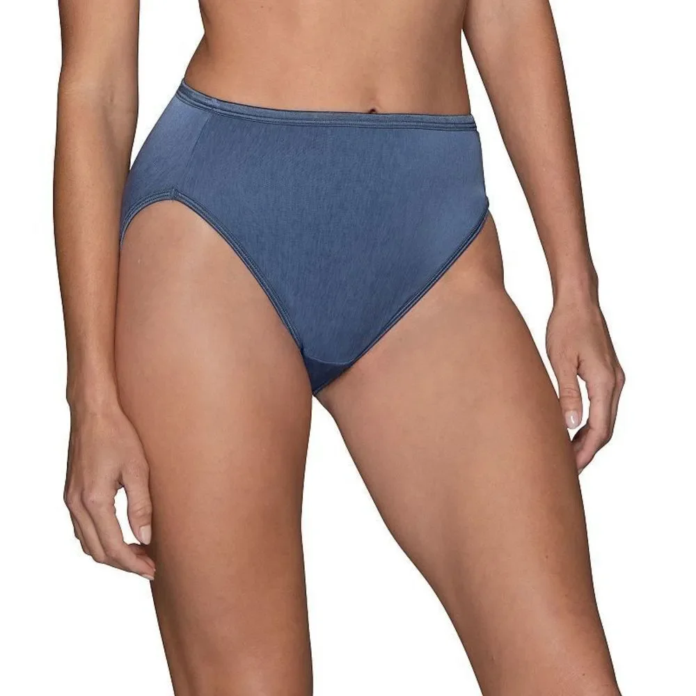Vanity Fair Hi-Cut Blue Panties Luxurious Intimates Sleepwear 6/M
